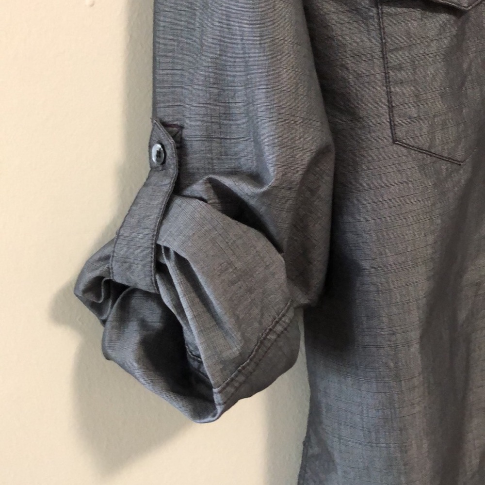 PD&C Men’s Button down Shirt Top SZ M Gray - Picture 7 of 8